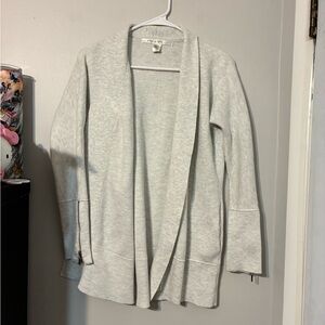 Max Studio Light Gray Open Front Cardigan